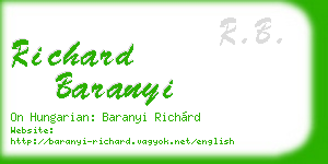 richard baranyi business card