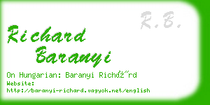 richard baranyi business card